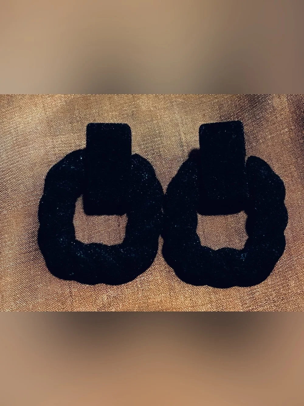 Black Velvet Braided Modern Post Earrings